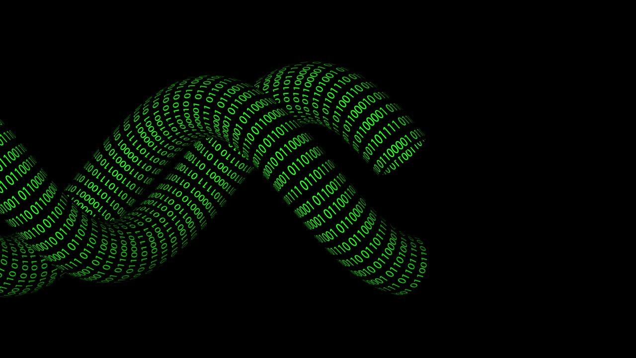 Abstract shapes with binary code twisting