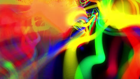 abstract background flow of glow lines. running lights particles form in 3d space glowing beautiful curved lines like ball of wires burning with neon light. beautiful looped creative background in 4k.