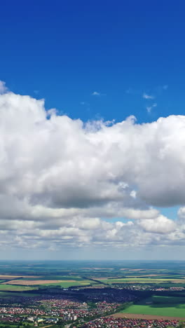 clouds landscape over city. part of city view above the clouds from drone