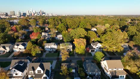 Casas-En-El-Suburbio-De-Charlotte,-Carolina-Del-Norte.