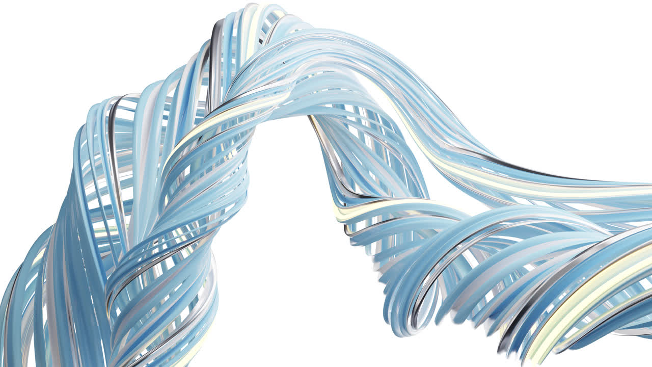 추상적인 루프 흐르는 곡선과 알파 채널, 3d 렌더링