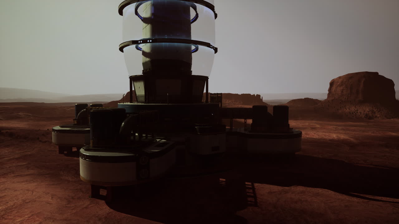 Futuristische Raumstation auf dem Mars