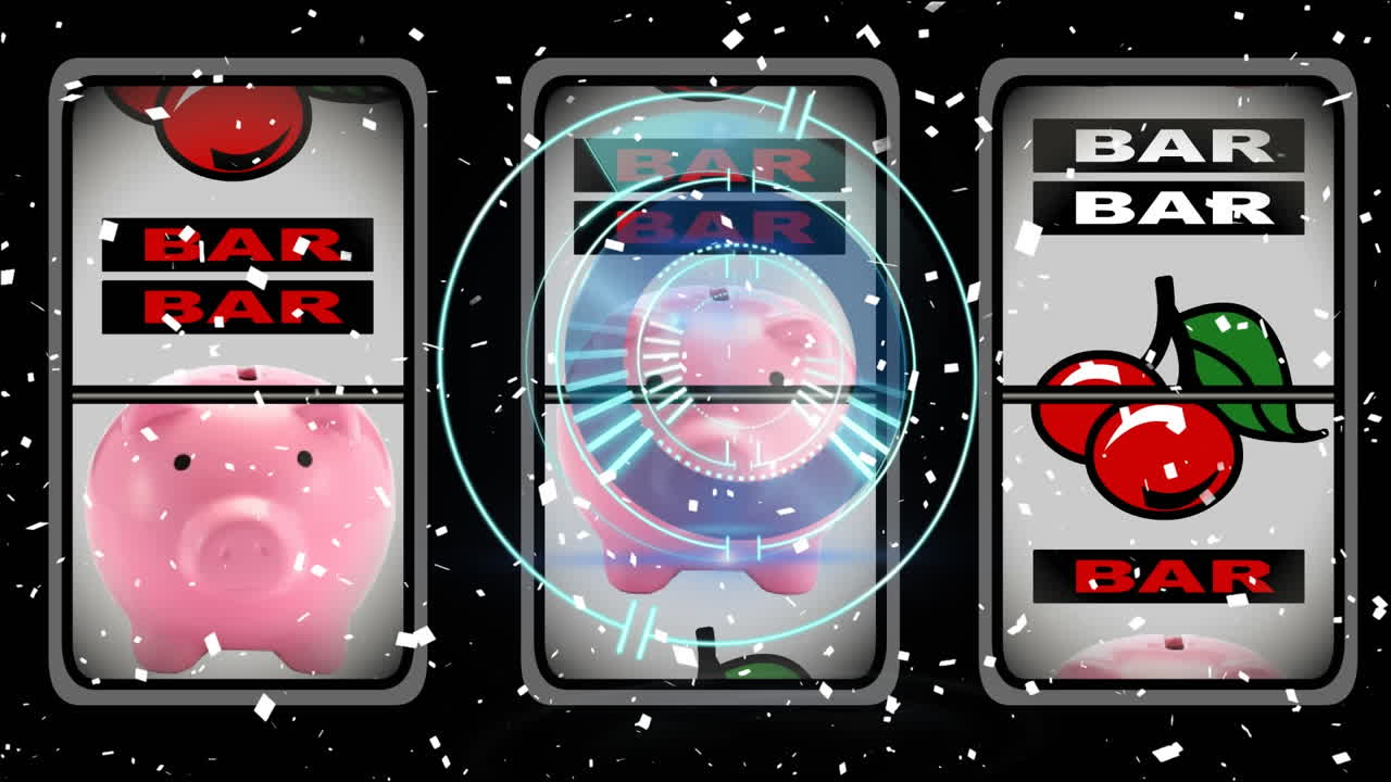 콘페티가 떨어지는 애니메이션, 과일 기계 위의 스 스캔