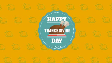 Happy-Thanksgiving-Day-Textbanner-Gegen-Truthahn-Symbole-In-Nahtlosem-Muster-Auf-Gelbem-Hintergrund