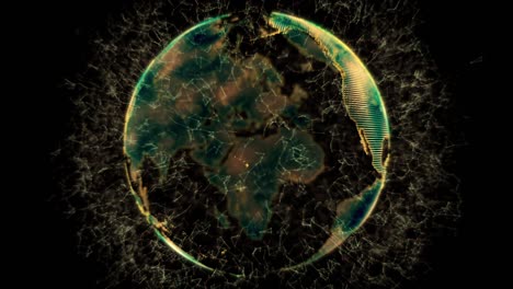 mapas del mundo de bucle en movimiento amarillo