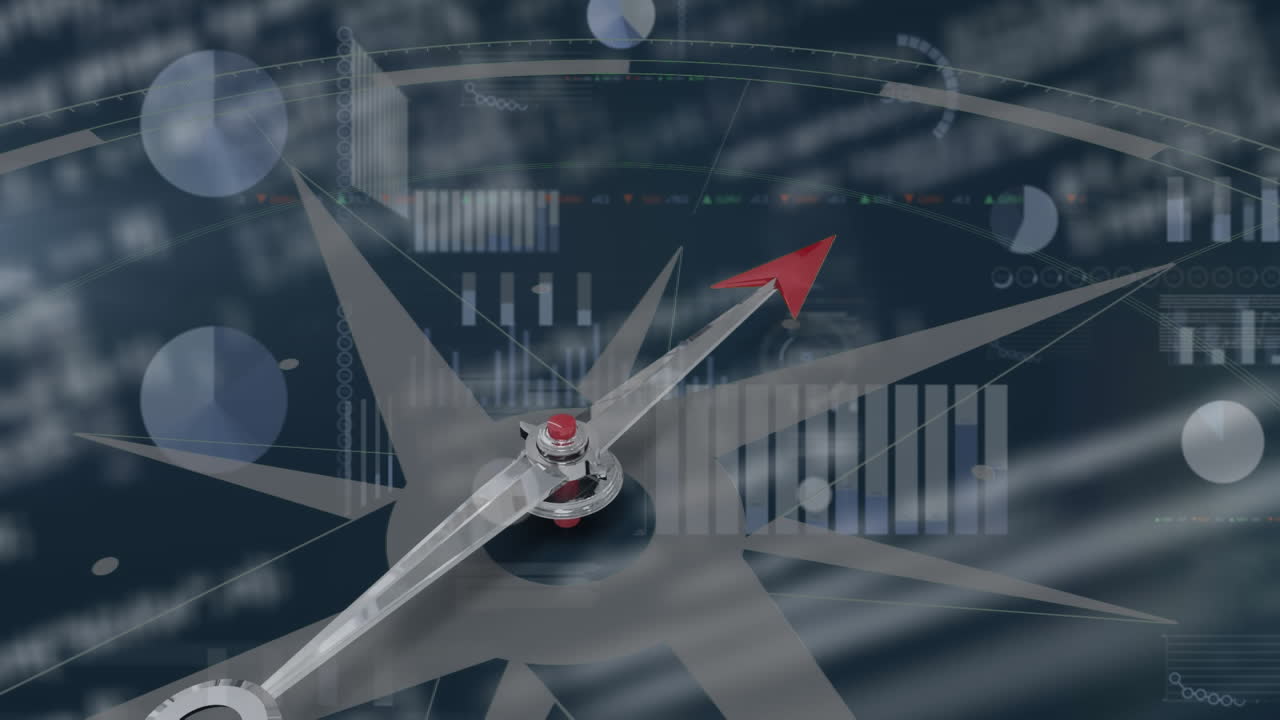 animación de la brújula y procesamiento de datos