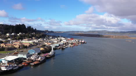 coos bay oregon, industrial ships and boats moored at marina