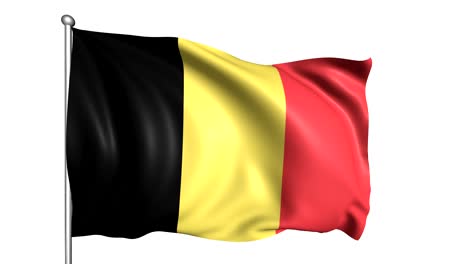 flag of belgium with fabric structure in the wind (alpha channel, loopable)