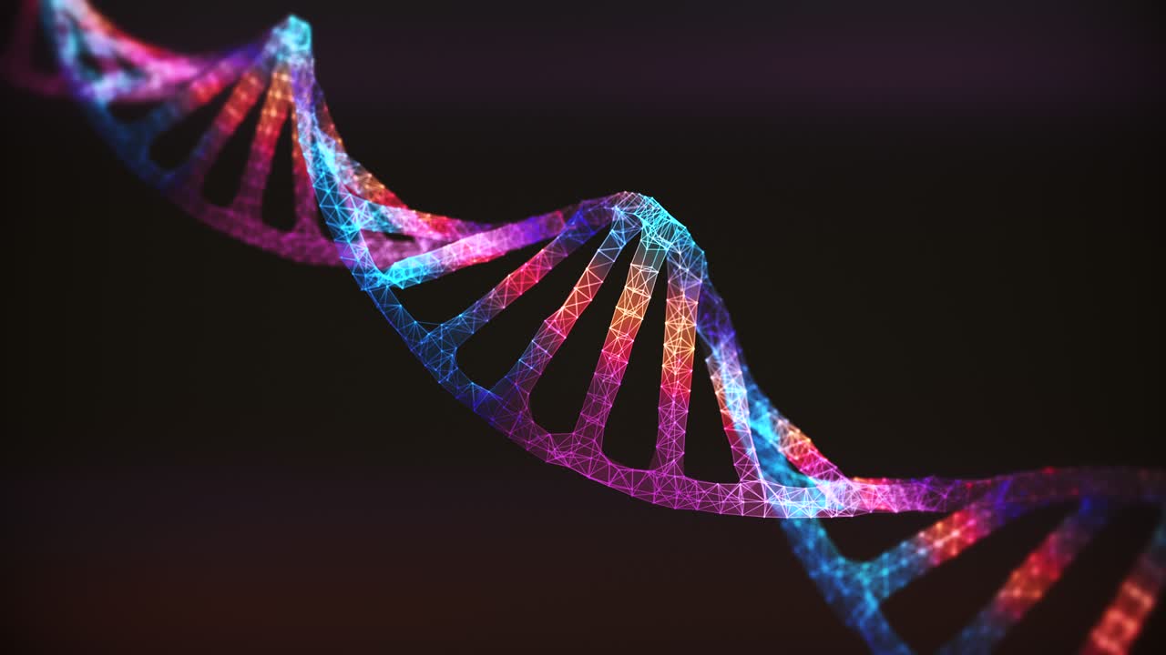 animación de fondo de la forma abstracta de la molécula de adn