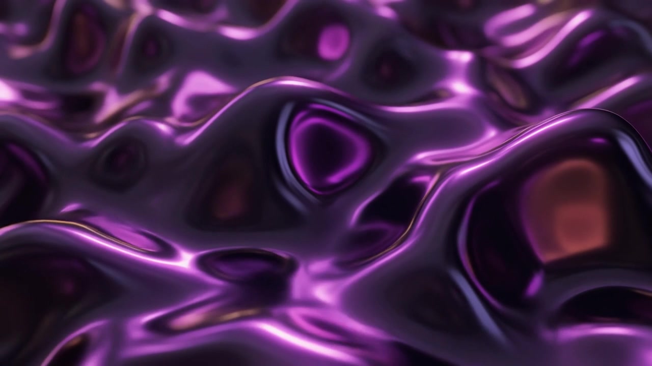 Superficie liquida metallizzata viola astratta con increspature