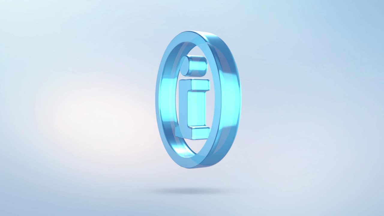 알파 채널을 가진 애니메이션 신호 정보 아이콘, 고립된 정보를 회전