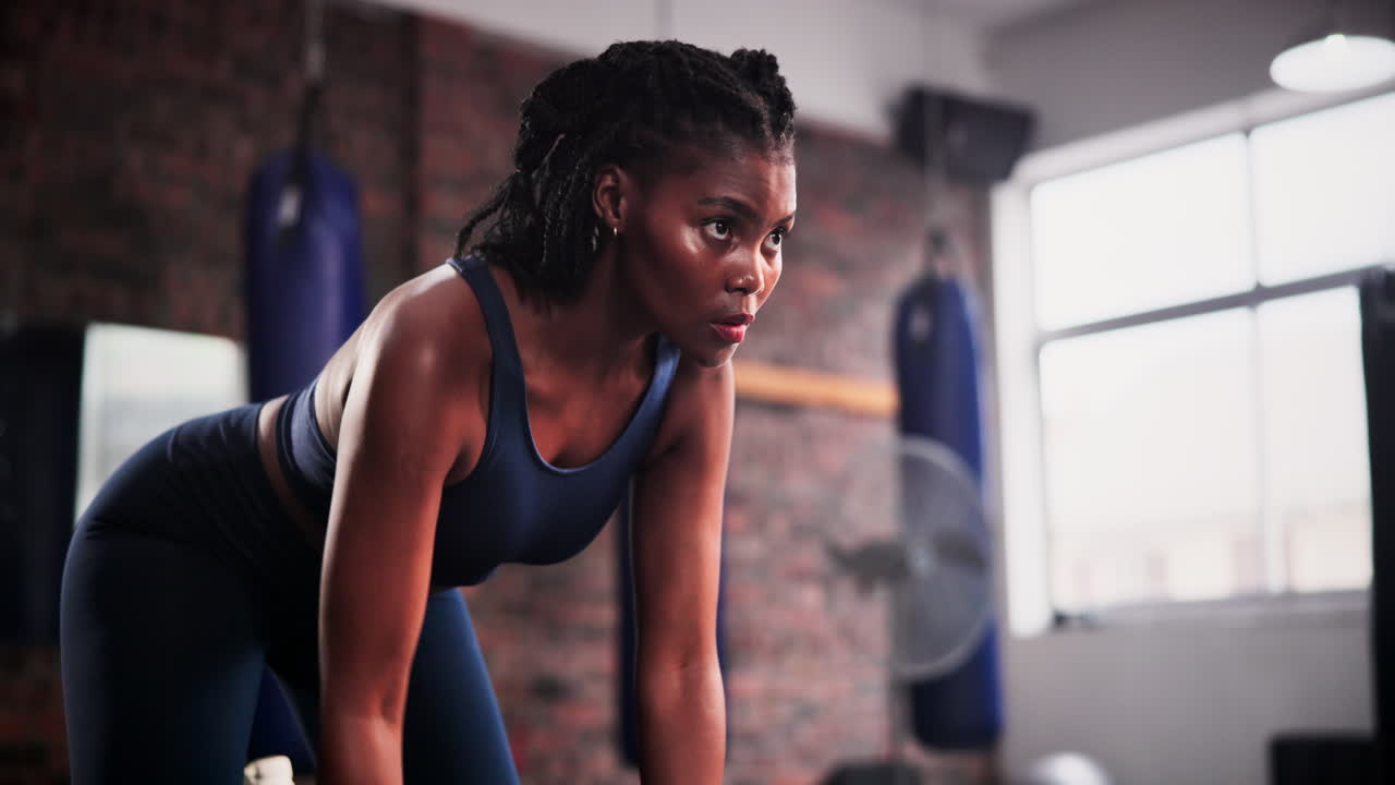 Woman working out in gym