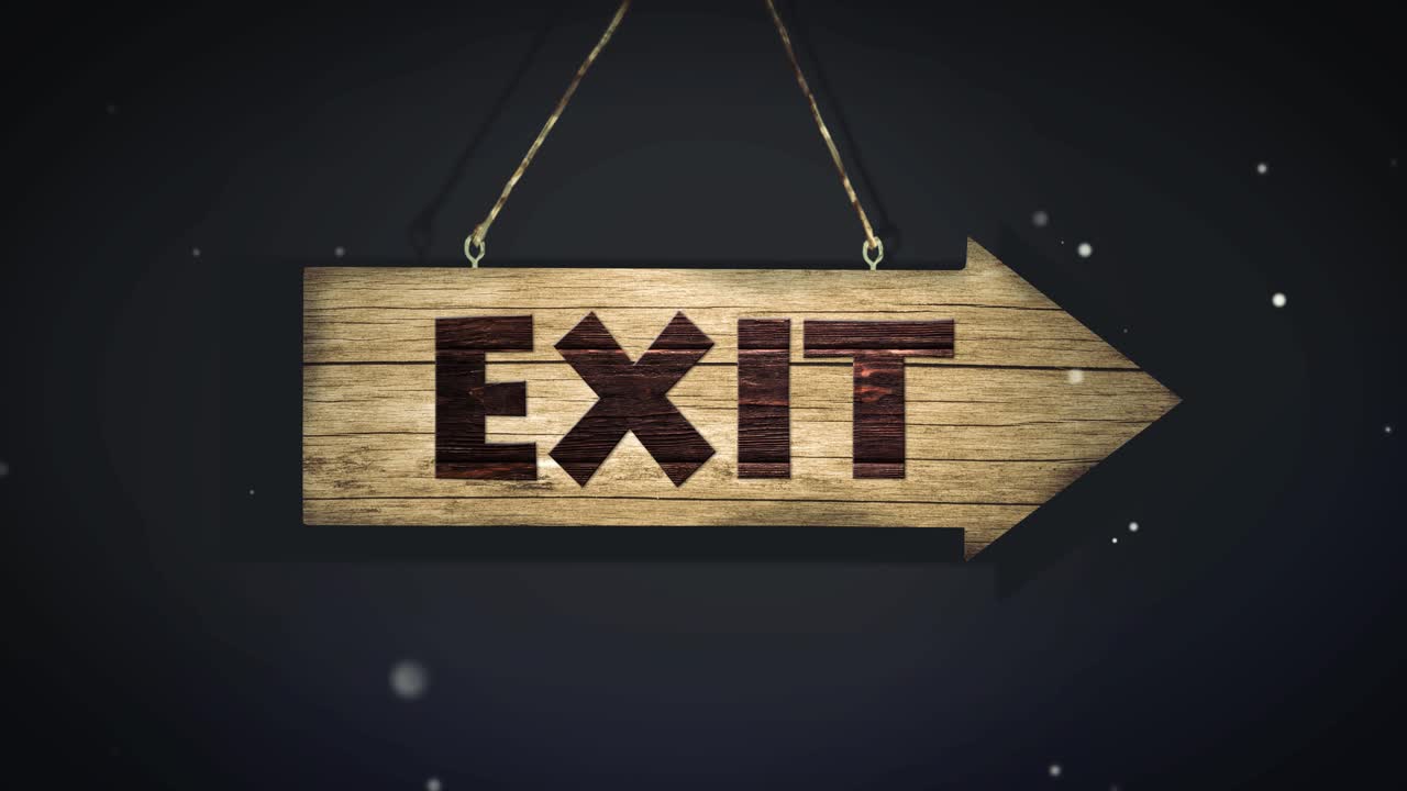 Exit, Open, Entry on Wodden Sign - on background