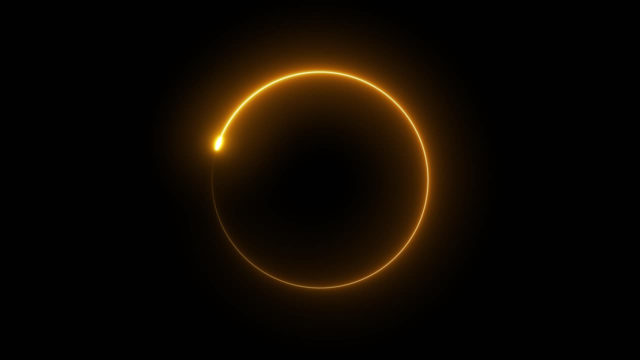 Glowing Orange Circle on Black Background