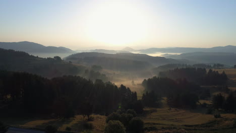 morning in the mountains, lakes, sunshine