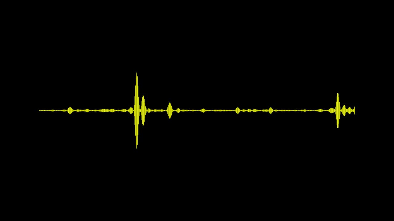노란색 파동형 오디오 신호 애니메이션