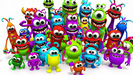 collection of colorful and whimsical cartoon monsters