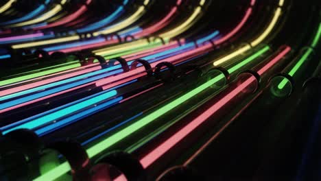 loop vj neon lines running through pipes