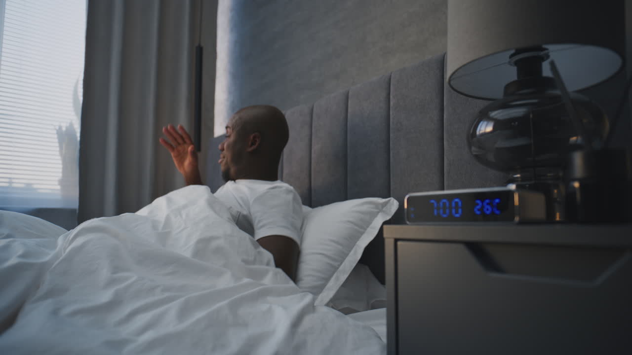 Man sleeping in bedroom