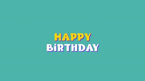 happy birthday written on wavty line background