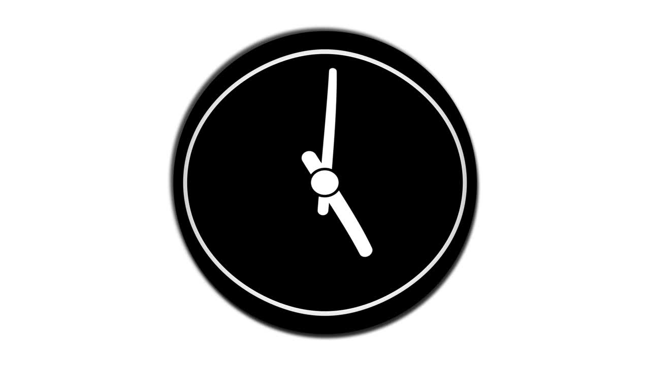 animación de reloj de lapso de tiempo. rotación de velocidad de la manilla del reloj.