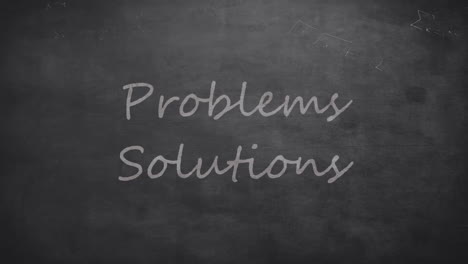 mathematical equations against problems solutions text on blackboard