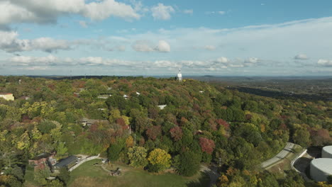 mount sequoyah woods in fall colors - forest park in fayetteville, arkansas, usa