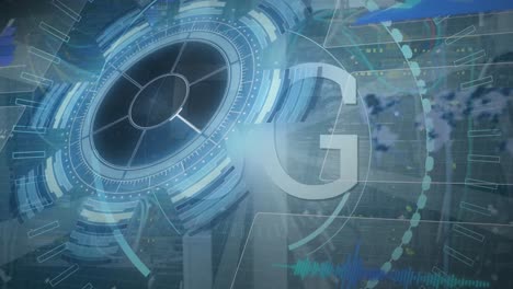 animación de 5g y procesamiento de datos a través de servidores