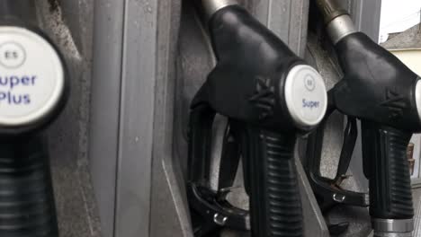 black diesel and petrol taps at a german gas station