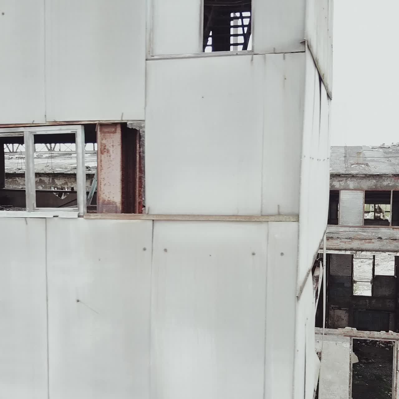 Abandoned chemical plant. Old industrial building for demolition. Aerial view