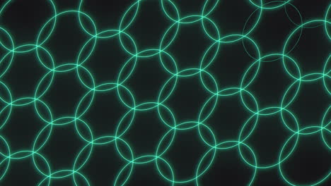 green neon circles pattern on black gradient