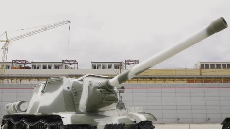 soviet tank in a factory setting