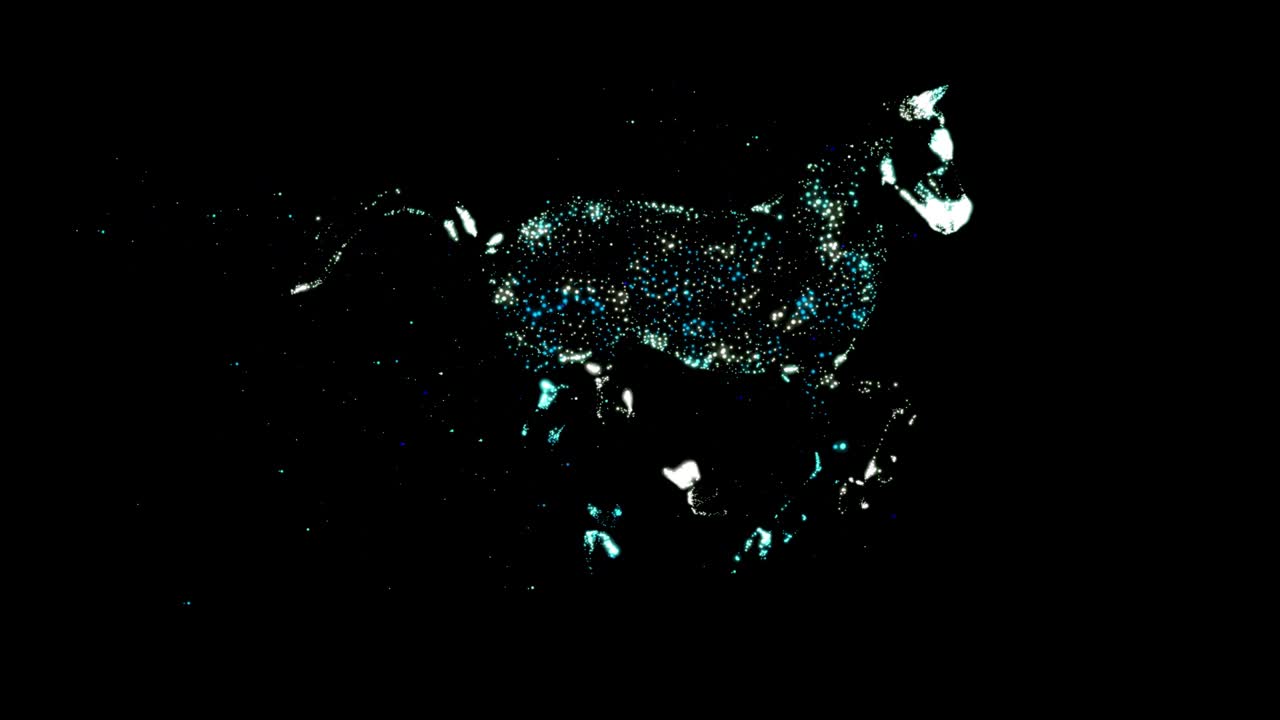 아름다운 마법의 파란 말 판타지 러닝 루프