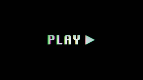 glitching play icon animation on a black background