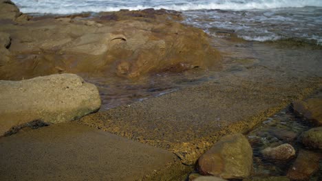 Stone-Pathway-By-The-Rocky-Coast---Ocean-Waves-In-Eastern-Suburbs---Sydney,-Australia