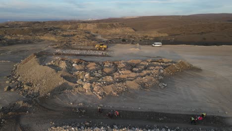 bulldozers working in the work area