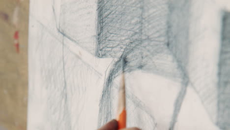 pencil sketch of geometric shapes
