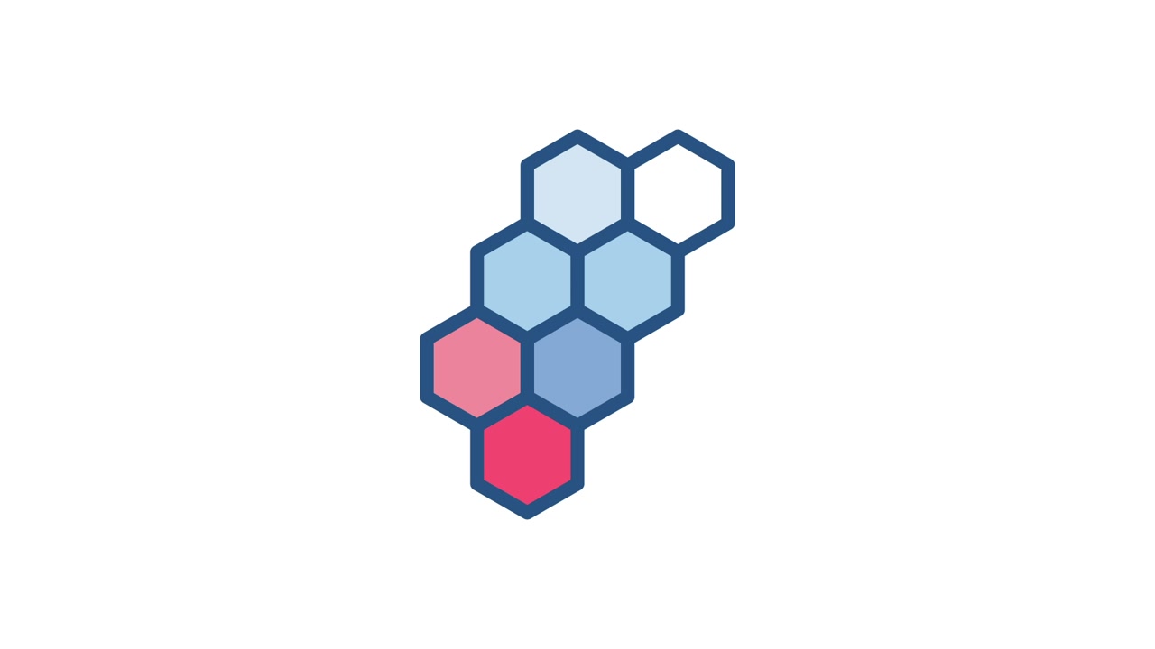 Animated Geometric Hexagon Pattern Forming on White Background