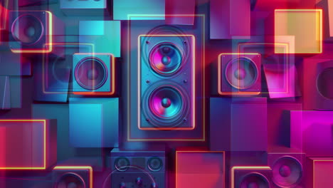 el fondo con altavoces de audio estéreo