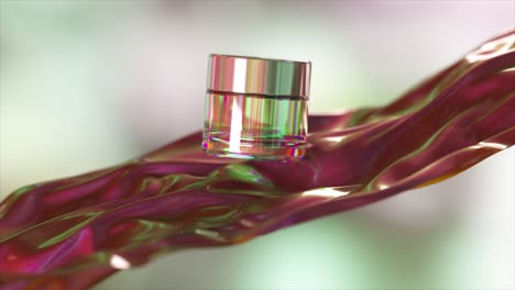 exhibición de productos cosméticos de lujo