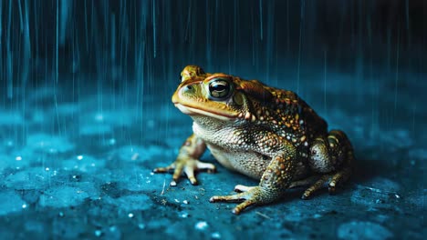 Close-up of a Toad on a Dark Background
