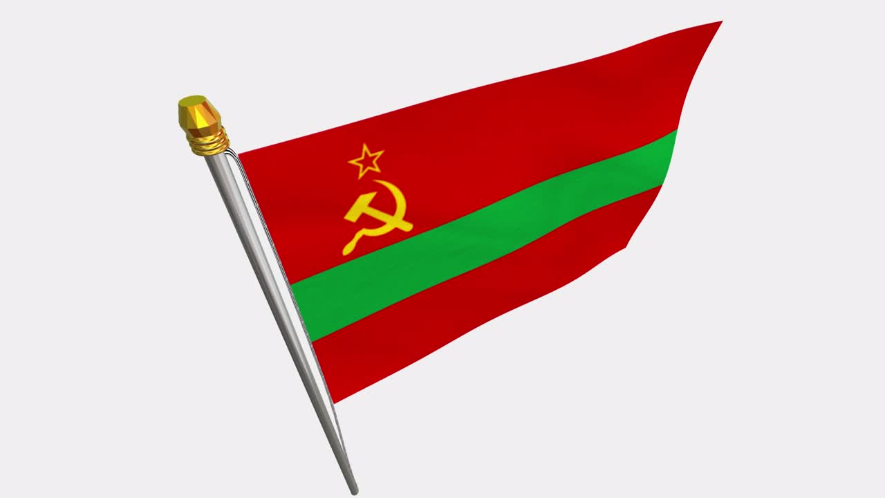 트란스니스트리아 국기가 바람에 날아다니는 루프 비디오, 4k uhd의 느린 동작 비디오