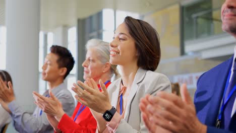 business people applauding in the business seminar 4k