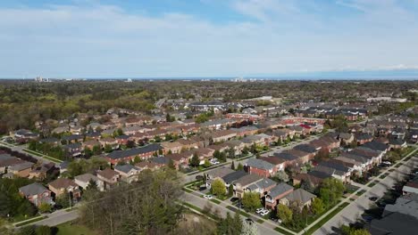 Aerial-shot-of-suburban-Hamilton-neighborhood-in-spring