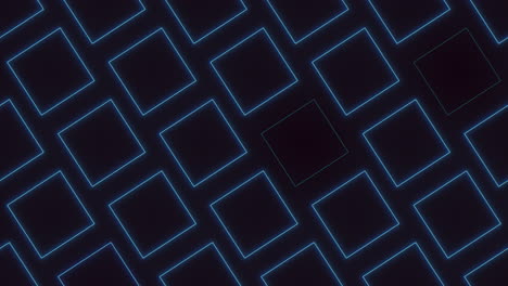 un cubo azul de neón sobre un fondo negro