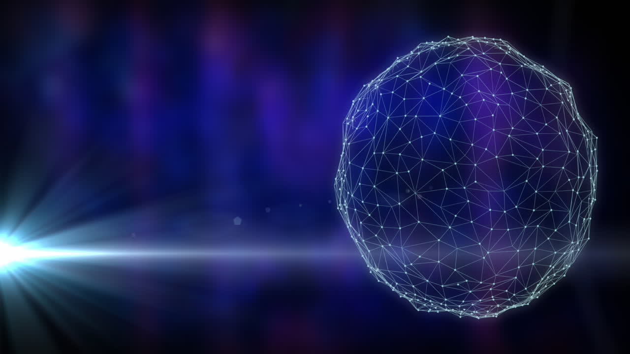 Animation of globe with connections on dark background