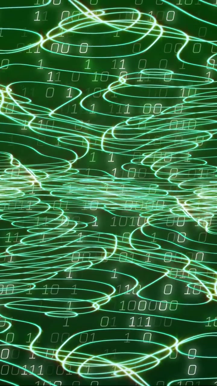 Animation of network of connections with binary coding