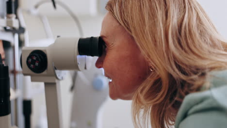 Eye-care,-machine-test-and-woman-doctor-in-office