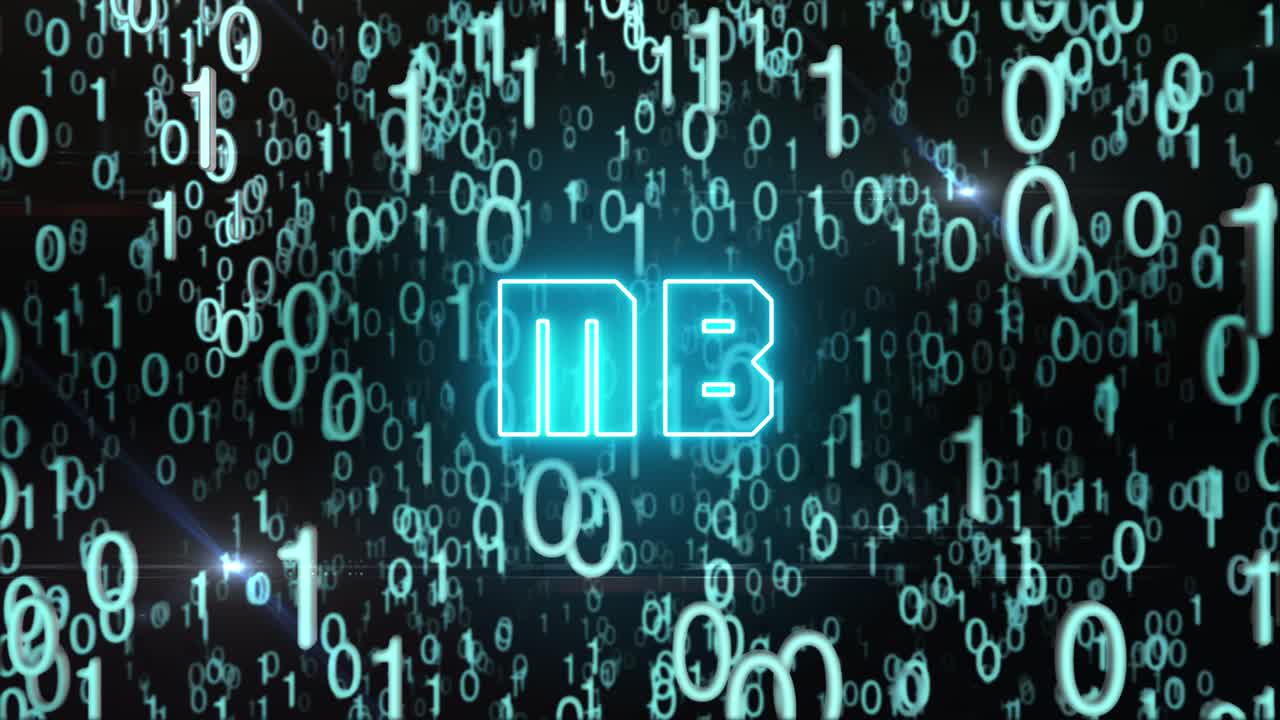 concepto mb azulado con código digital