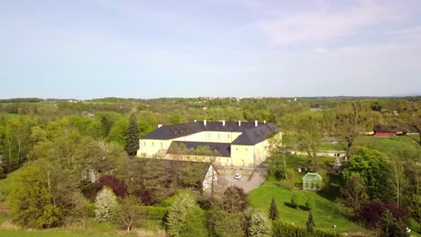 Panoramic-view-of-Rychvald-Castle-during-a-sunny-day-near-the-city-of-Ostrava-in-the-Czech-Republic